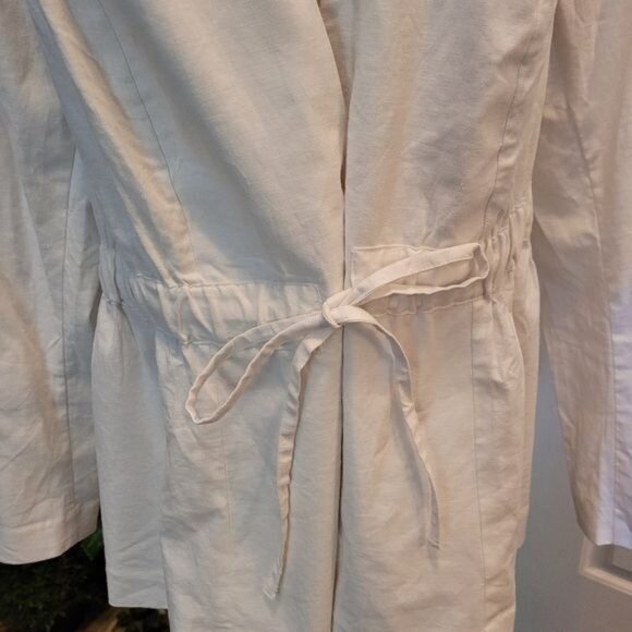 Lane Bryant Linen Blend Utility Jacket White Size 20 1X 2X Contemporary Modern - Picture 3 of 7